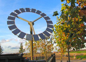 "flower wheel" of 20 solar panels on industrial premises in Bodegraven, NL.
